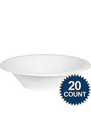 12oz Plastic Bowl - White (20ct)