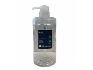 1DP Wide Mouthed Pump Bottle 600ml Round Clear