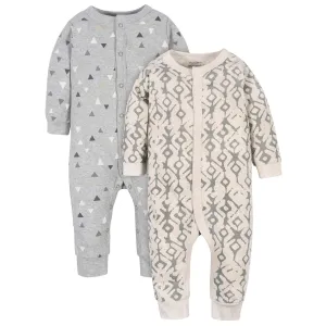 2-Pack Baby Boys Tribal & Grey Triangles Coveralls