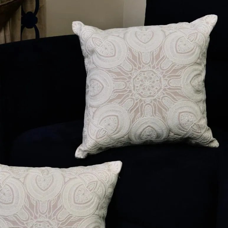 2 PCs Embroidered Cushions-(2705) Pastel