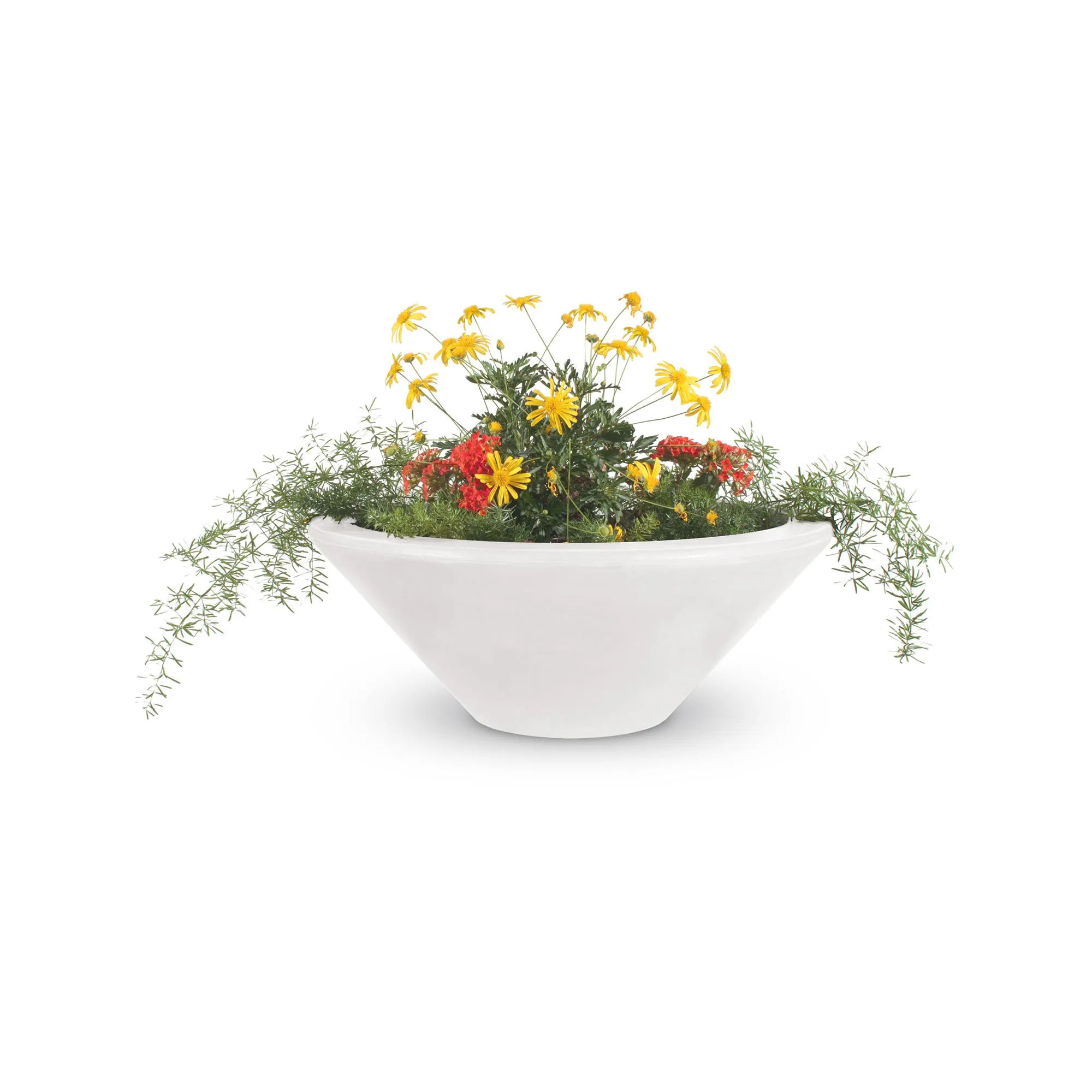 24" Round Cazo Planter Bowl - GFRC Concrete - Ash -