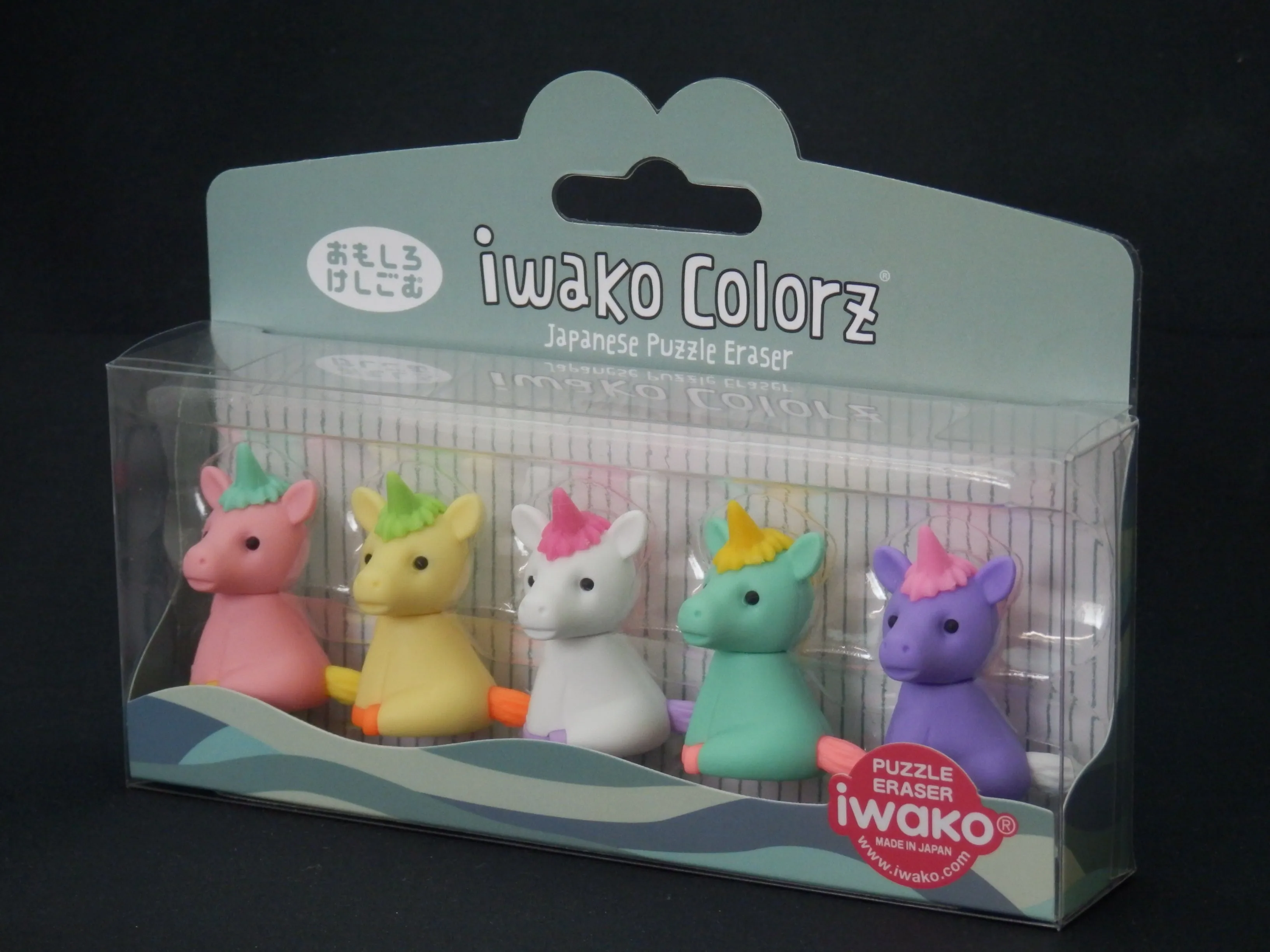 38452 IWAKO Colorz Unicorns -12 sets of 5 Erasers