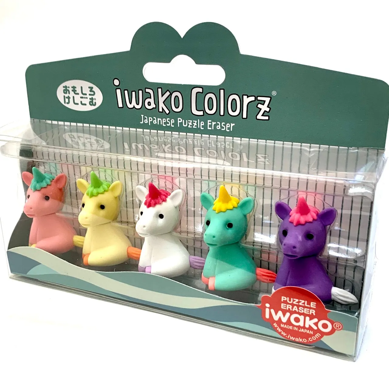 38452 IWAKO Colorz Unicorns -12 sets of 5 Erasers