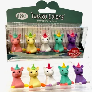 38452 IWAKO Colorz Unicorns -12 sets of 5 Erasers