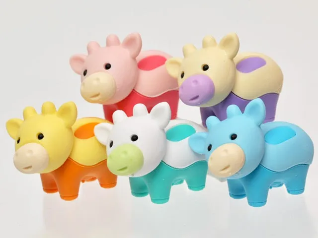 38454 IWAKO Colorz Cows -12 sets of 5 Erasers