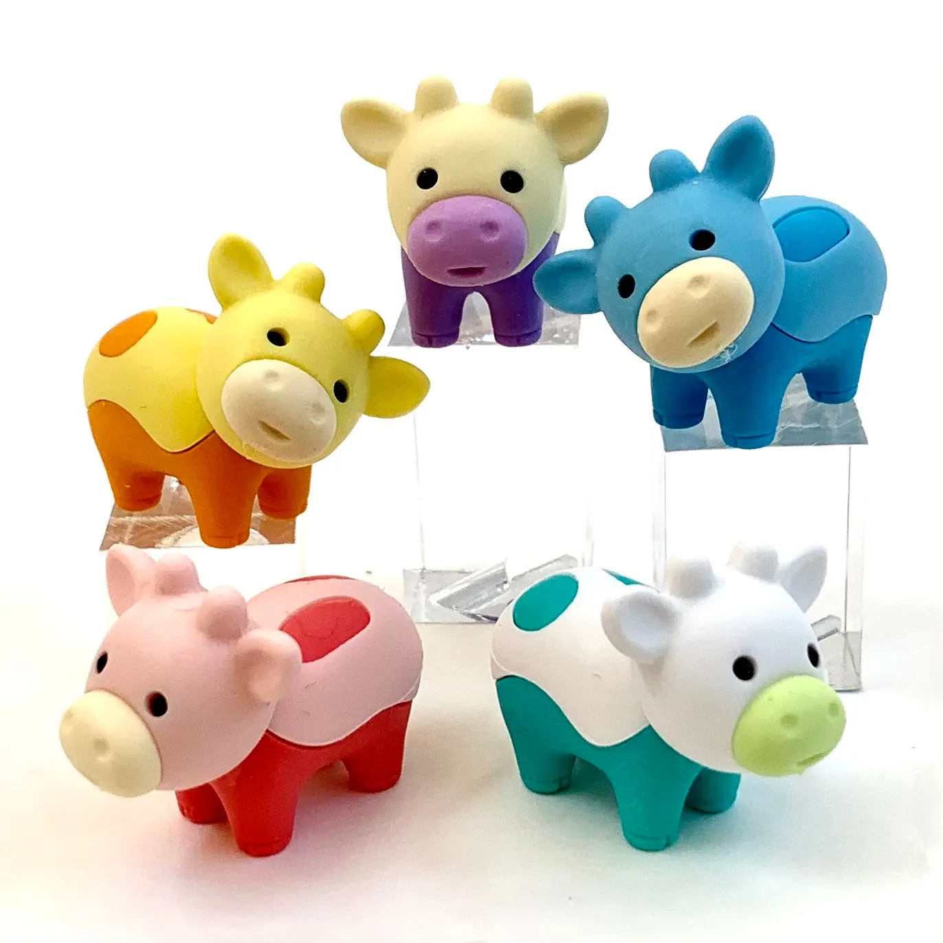 38454 IWAKO Colorz Cows -12 sets of 5 Erasers