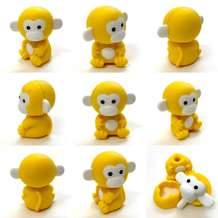 38455 Iwako Colorz Monkey -12 sets of 5 Erasers