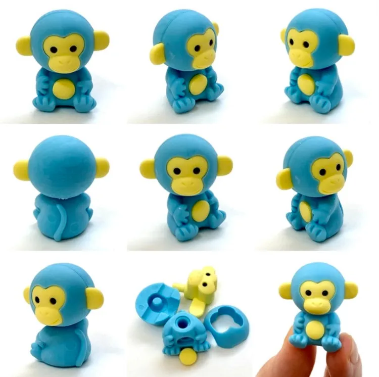 38455 Iwako Colorz Monkey -12 sets of 5 Erasers