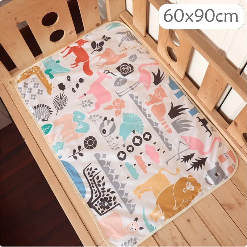 4 Size Baby Changing Mat Cartoon Cotton Waterproof Baby Sheet Changing Pad Table Diapers Urinal Game Play Cover Pet Mattress