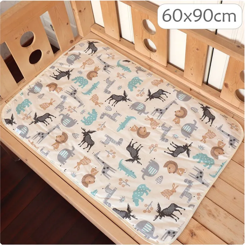 4 Size Baby Changing Mat Cartoon Cotton Waterproof Baby Sheet Changing Pad Table Diapers Urinal Game Play Cover Pet Mattress