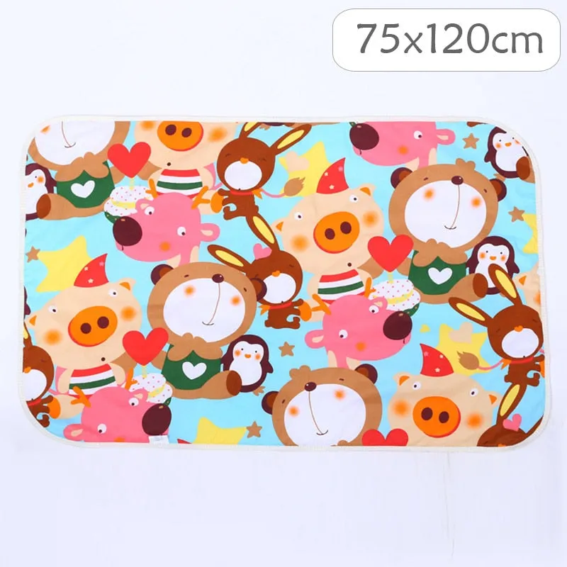 4 Size Baby Changing Mat Cartoon Cotton Waterproof Baby Sheet Changing Pad Table Diapers Urinal Game Play Cover Pet Mattress