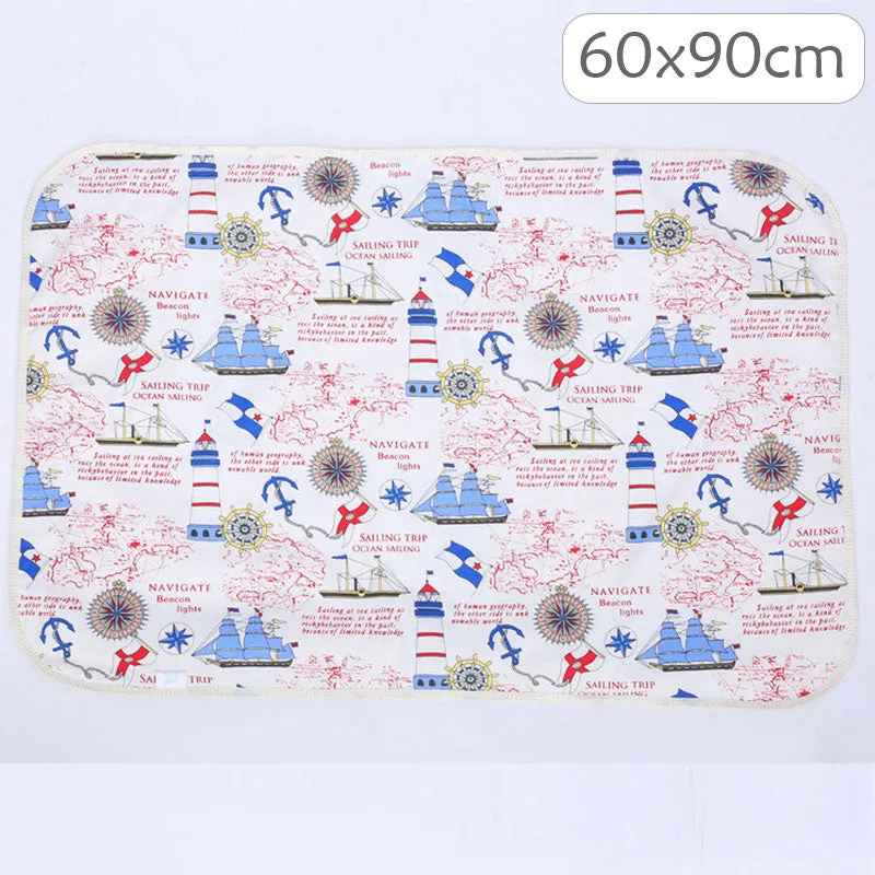 4 Size Baby Changing Mat Cartoon Cotton Waterproof Baby Sheet Changing Pad Table Diapers Urinal Game Play Cover Pet Mattress