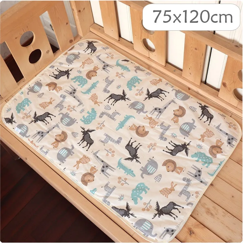 4 Size Baby Changing Mat Cartoon Cotton Waterproof Baby Sheet Changing Pad Table Diapers Urinal Game Play Cover Pet Mattress