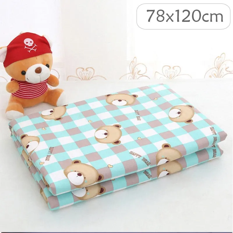 4 Size Baby Changing Mat Cartoon Cotton Waterproof Baby Sheet Changing Pad Table Diapers Urinal Game Play Cover Pet Mattress