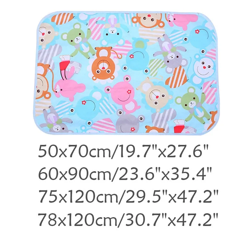 4 Size Baby Changing Mat Cartoon Cotton Waterproof Baby Sheet Changing Pad Table Diapers Urinal Game Play Cover Pet Mattress