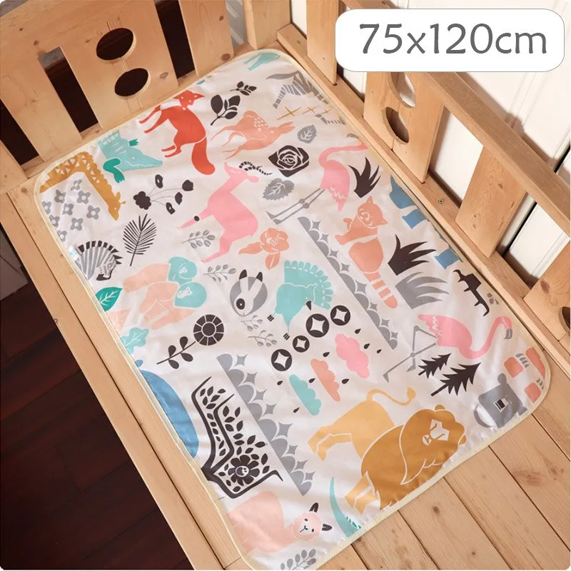 4 Size Baby Changing Mat Cartoon Cotton Waterproof Baby Sheet Changing Pad Table Diapers Urinal Game Play Cover Pet Mattress