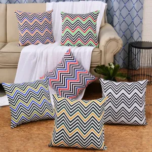 6 PCs Chevrons Digital Printed Duck Cushions