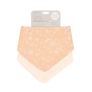 All 4 Ella Bandana Bibs 2 Pack - Sweet Blush