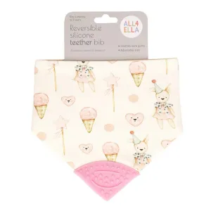 All4Ella Bandana Bib With Silicone Ice Creams & Teddy