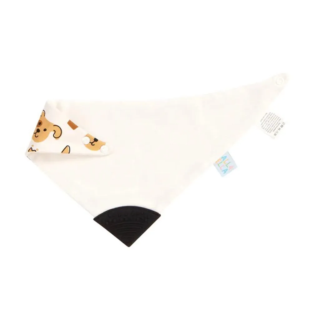 All4Ella Bandana Bib With Silicone Puppies