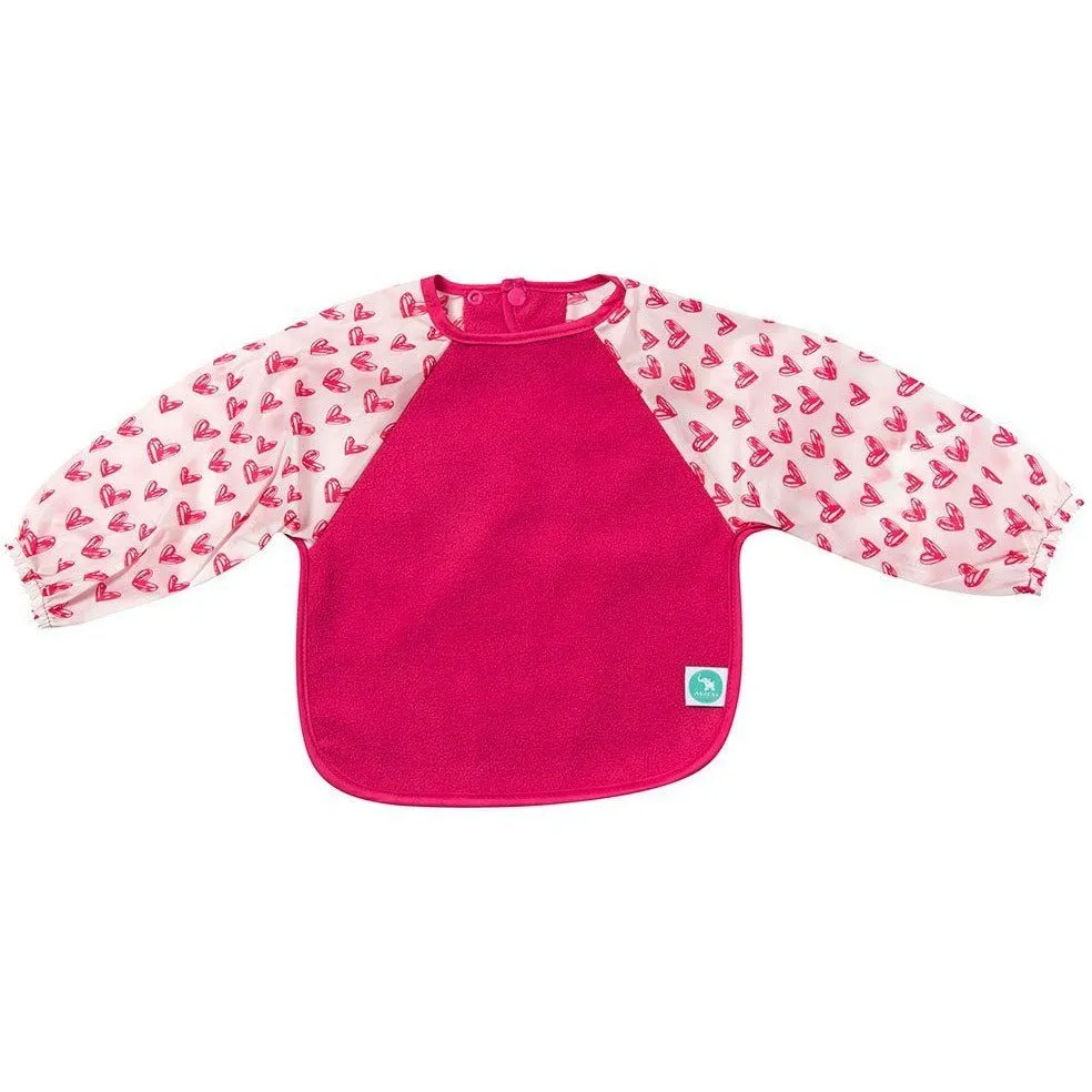 All4Ella Bibs Long Sleeve - Pink Hearts