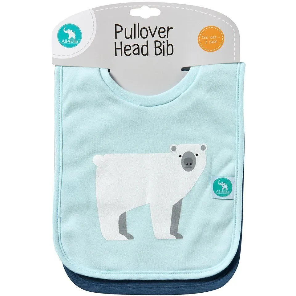 All4Ella Bibs Pull over Head (Set 2) - Alphabet Blue