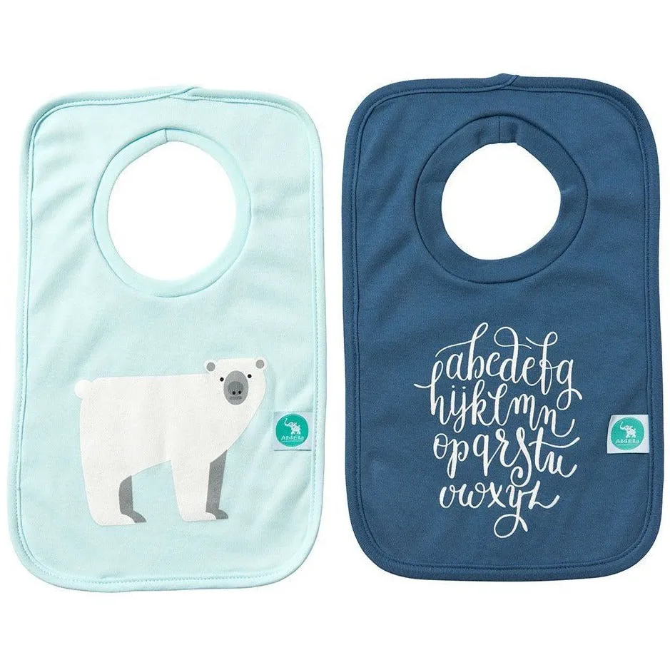 All4Ella Bibs Pull over Head (Set 2) - Alphabet Blue