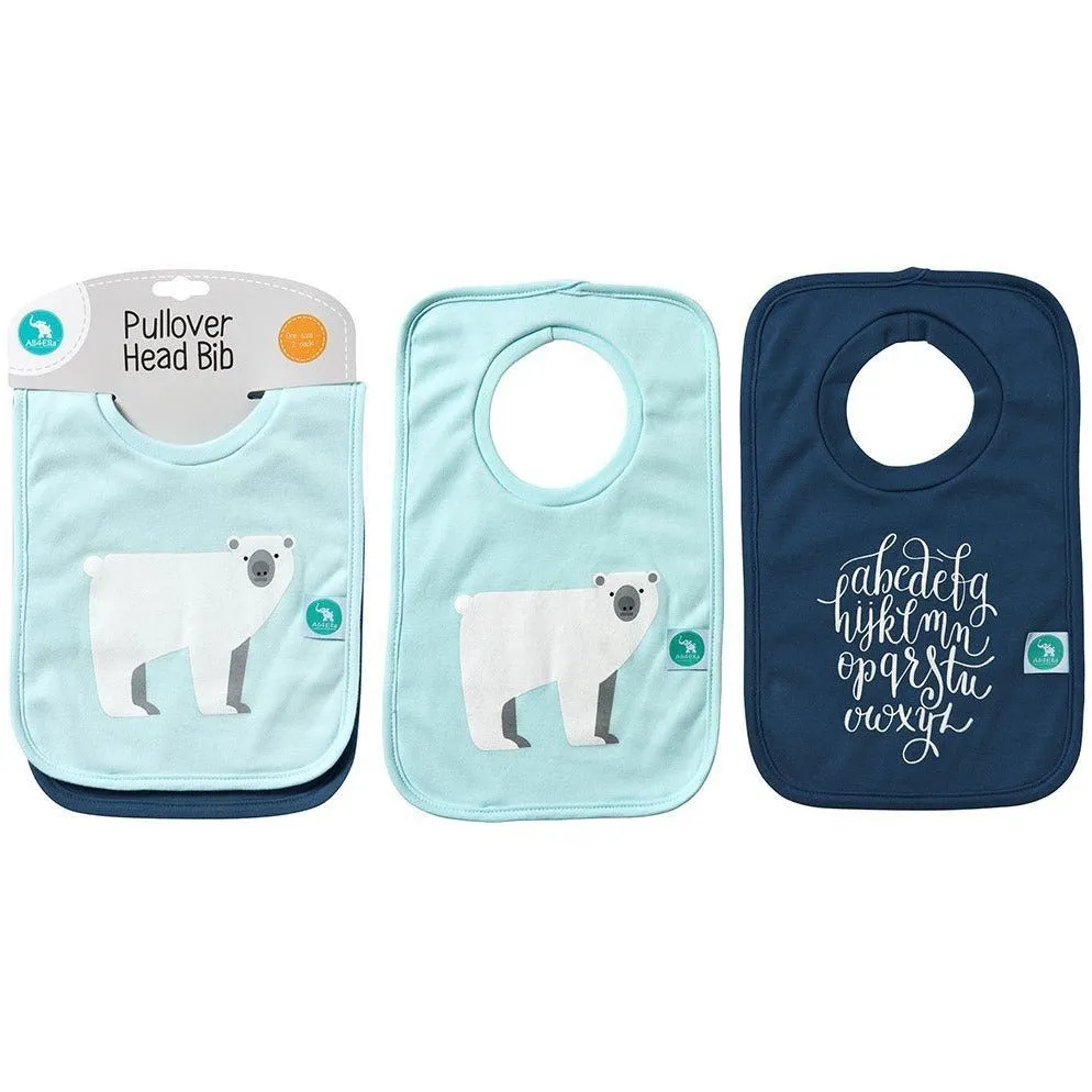 All4Ella Bibs Pull over Head (Set 2) - Alphabet Blue