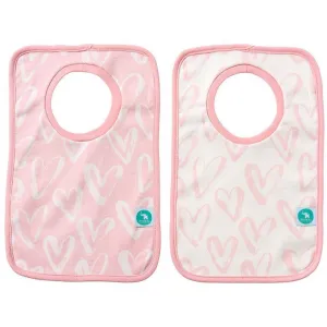 All4Ella Bibs Pull over Head (Set 2) - Hearts Pink