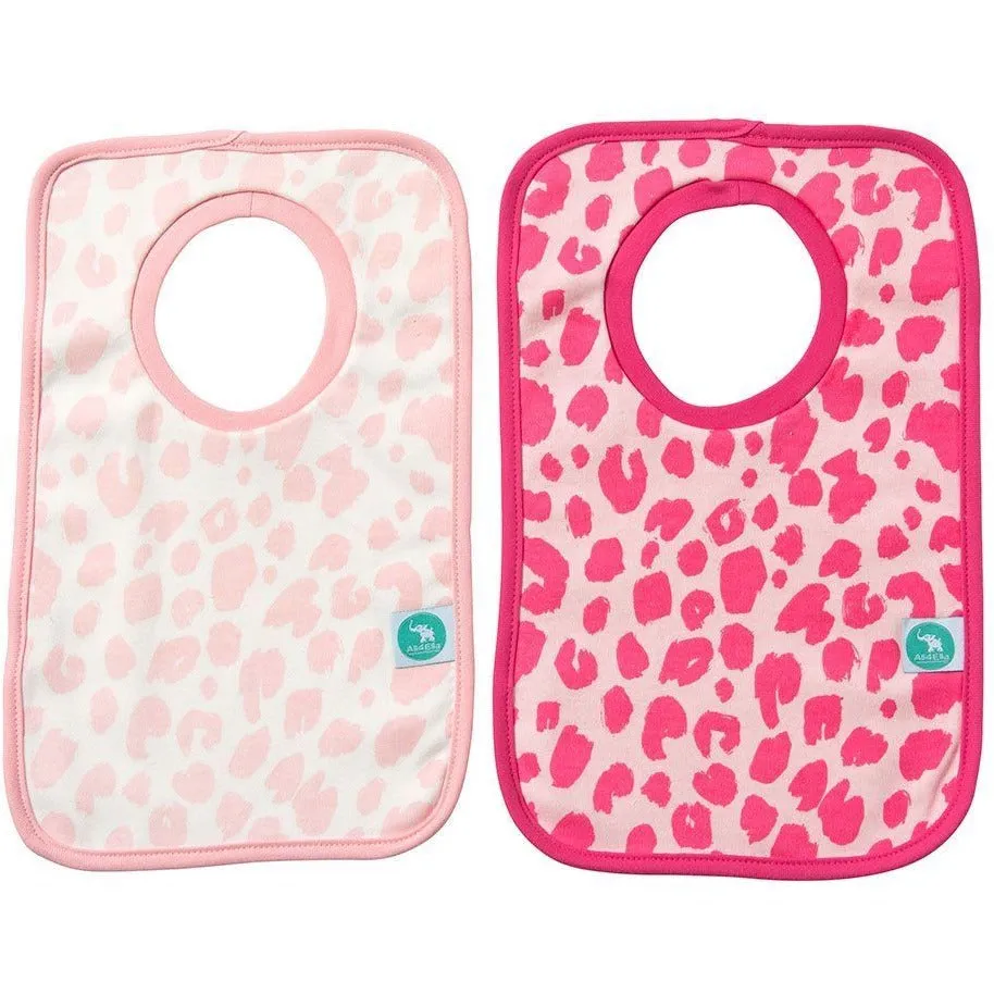 All4Ella Bibs Pull over Head (Set 2) - Leopard Pink