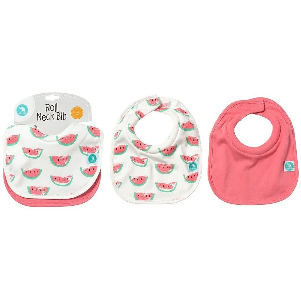 All4Ella Bibs Roll Neck (Set 2) - Watermelon