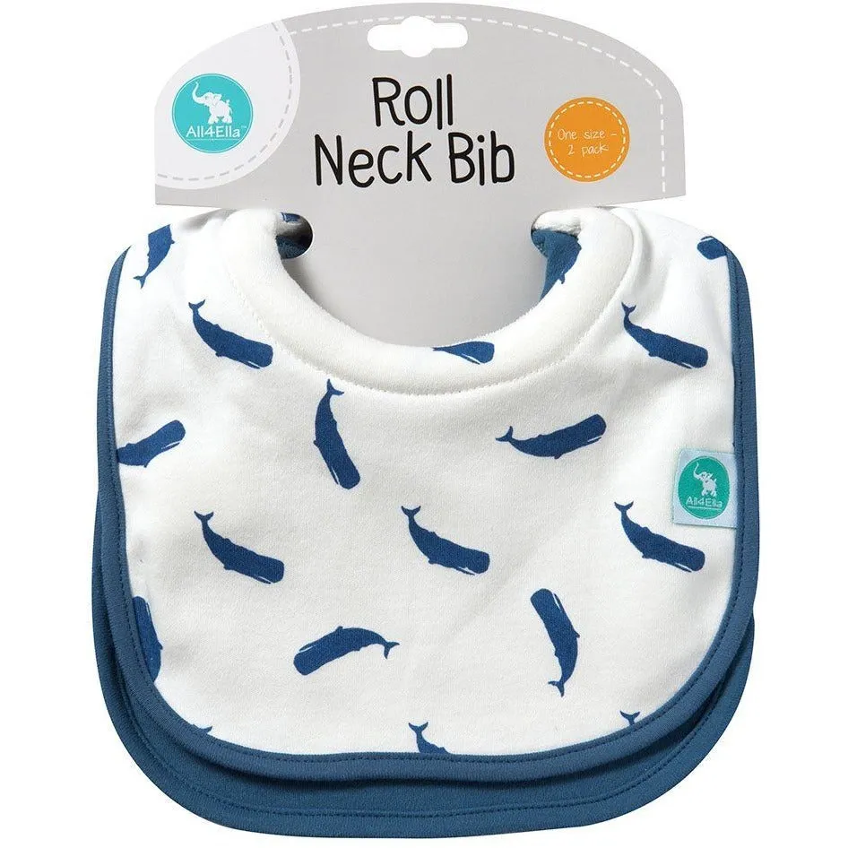 All4Ella Bibs Roll Neck (Set 2) - Whale