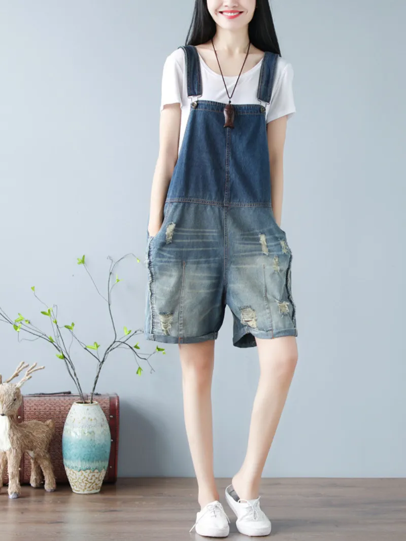 Angels Forever Denim Middle Waist Short Dungaress