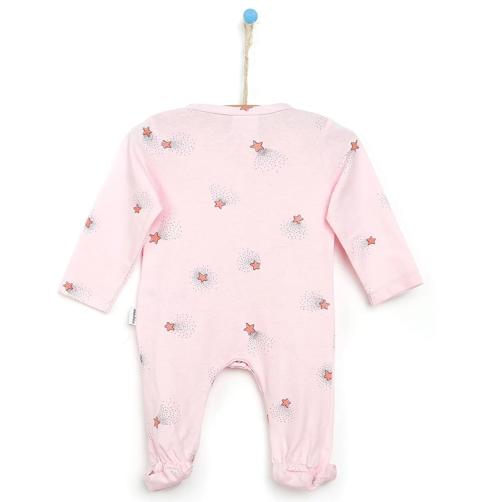 Antebies Newborn Stars Organic Footed Jumpsuit - Pink