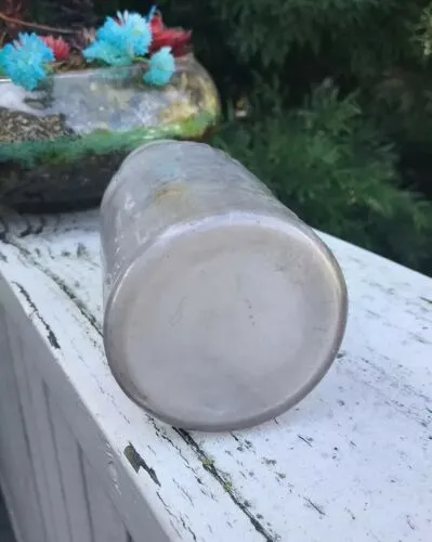 Antique Vintage Embossed Absolutely Pure Milk Glass Bottle