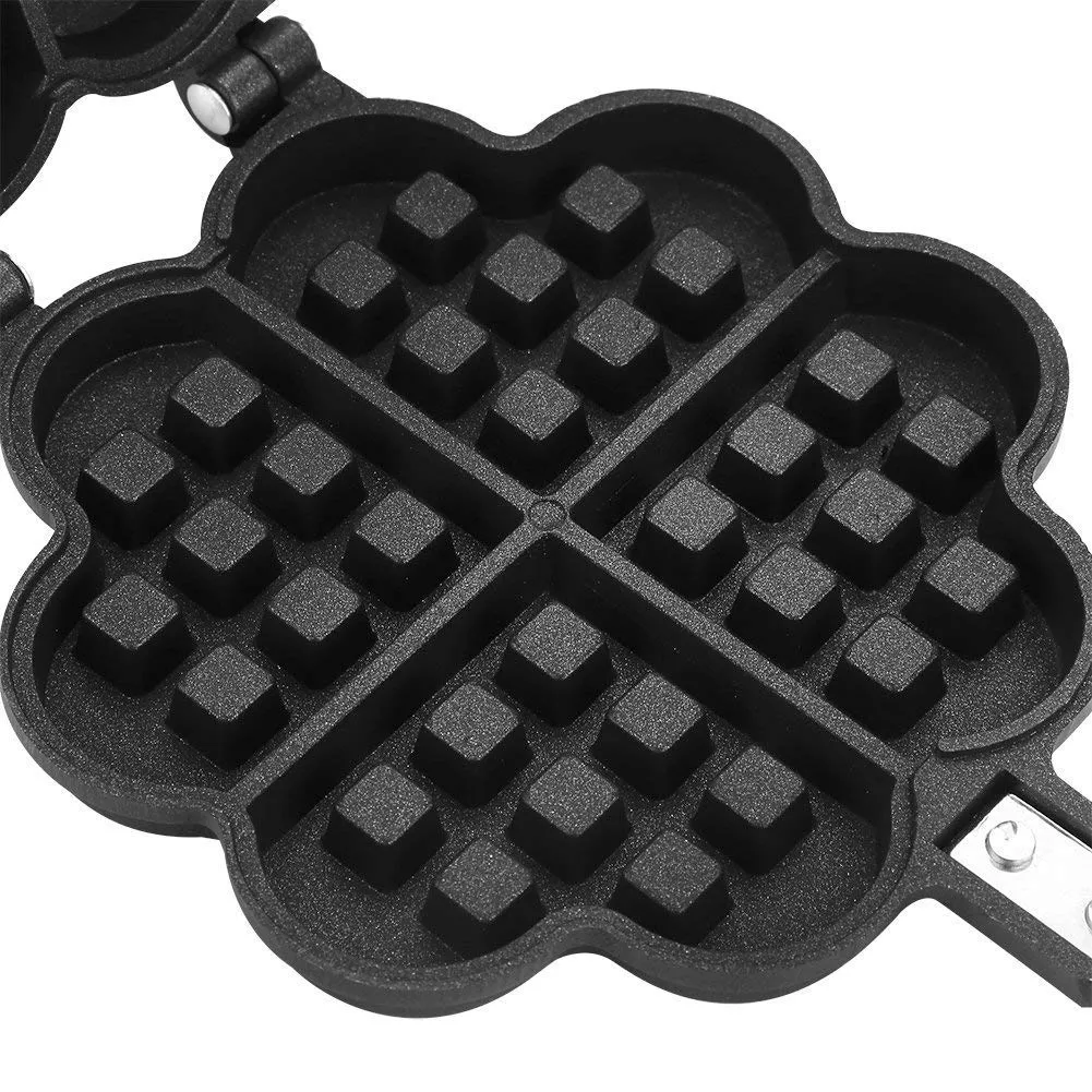 ASPENX Waffle Maker | Heart Shaped Waffle Maker Non Stick | Non-Stick Double-side Waffle Baking Pan | Aluminum Alloy Waffle Mould | Waffle Press Plate | Cooking Baking Tool | Sandwich Maker