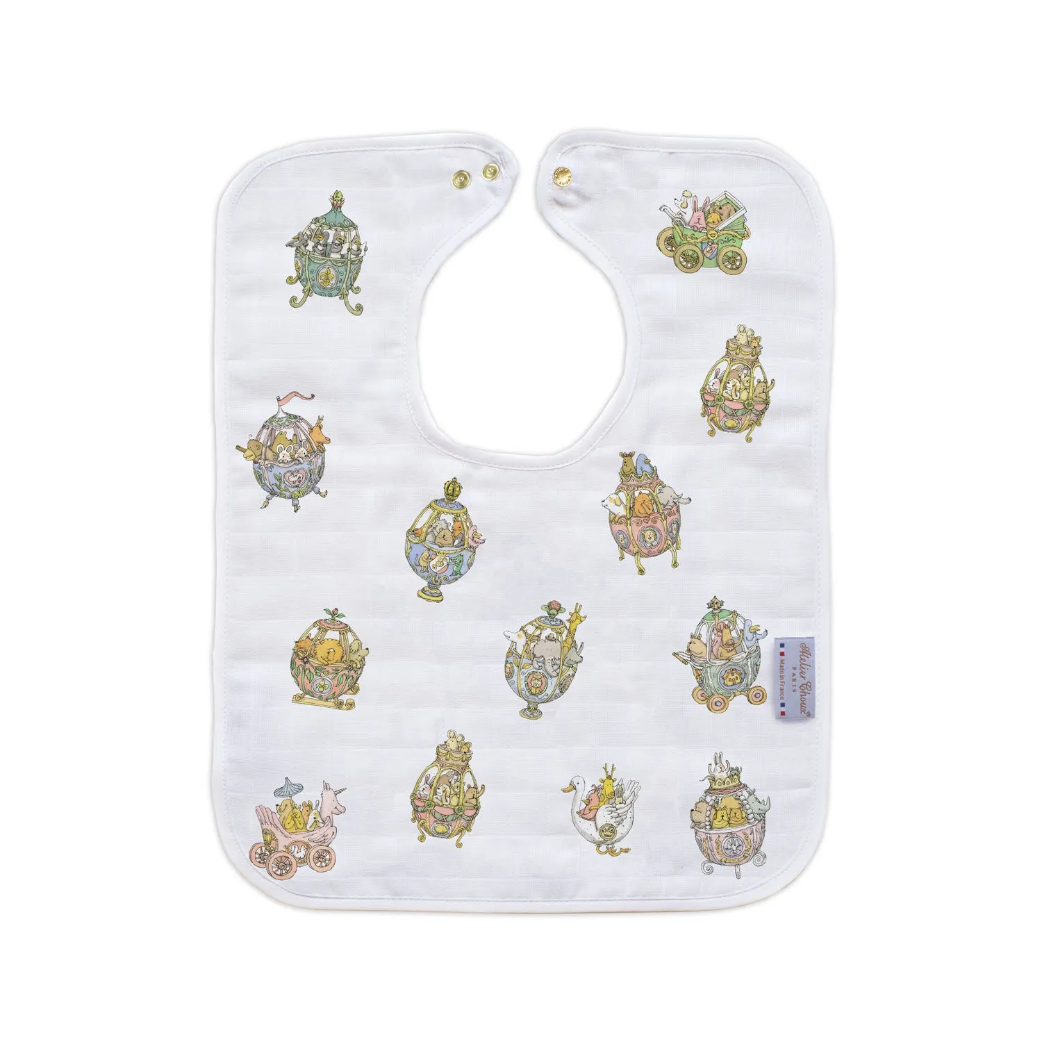 Atelier Choux Large Bib Ferris Wheel Gold Snaps