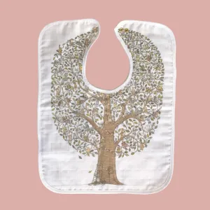 Atelier Choux Large Bib Friends & Family Tree Gold Snaps