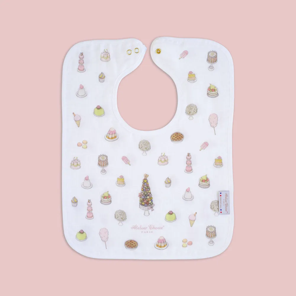 Atelier Choux Large Bib Sweetie Pie Gold Snaps