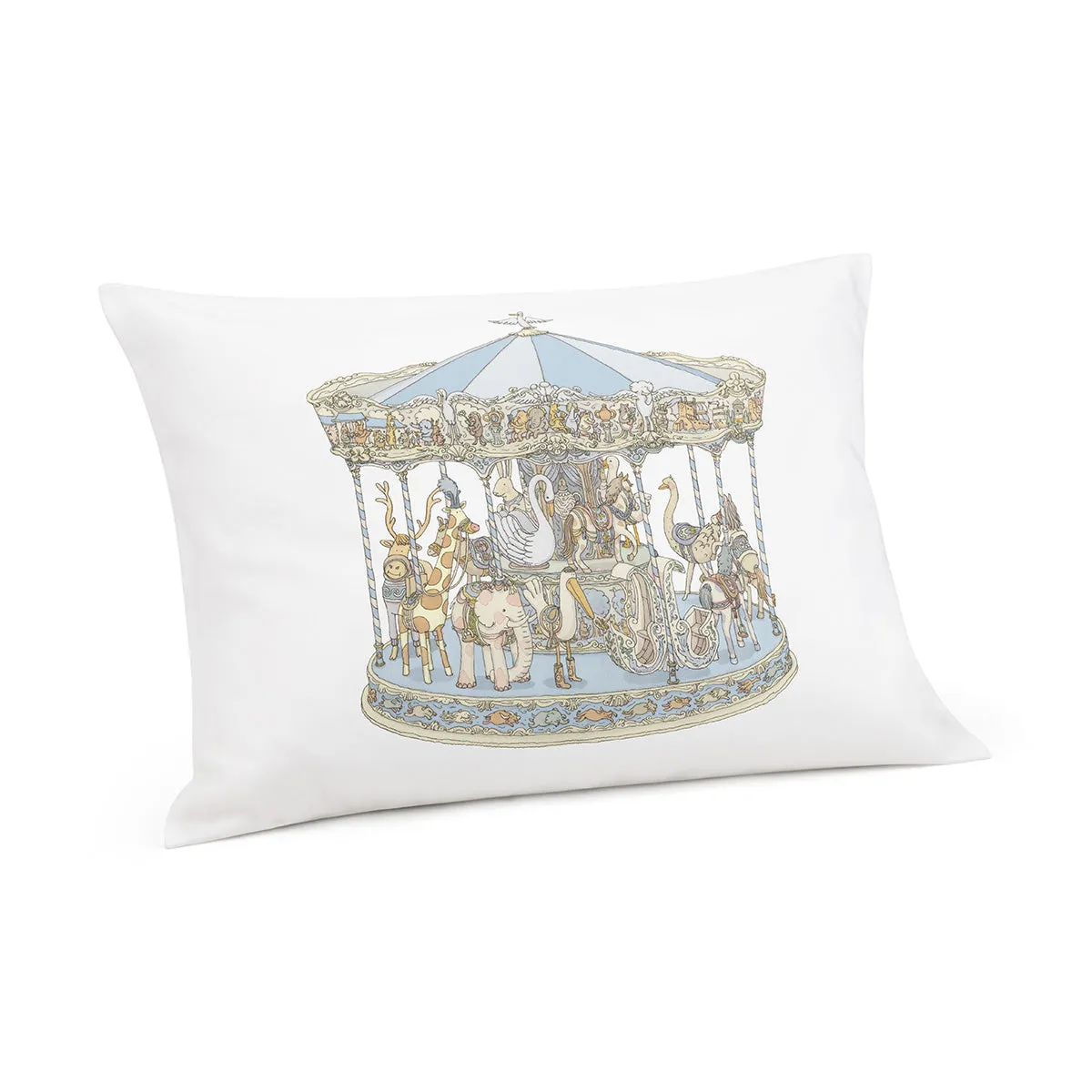 Atelier Choux Satin Cushion - Carousel Blue