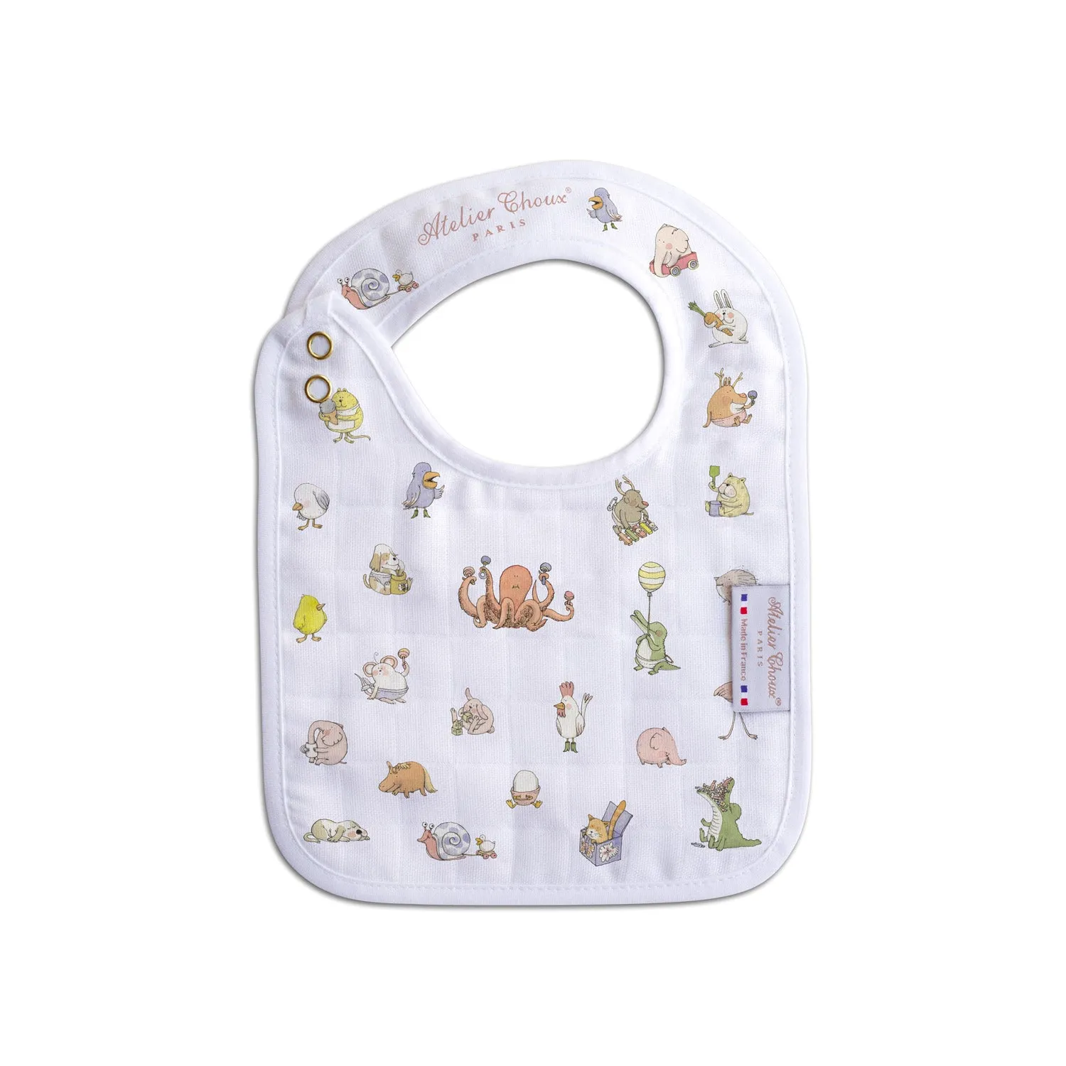 Atelier Choux Small Bib Bebe Choux Gold Snaps