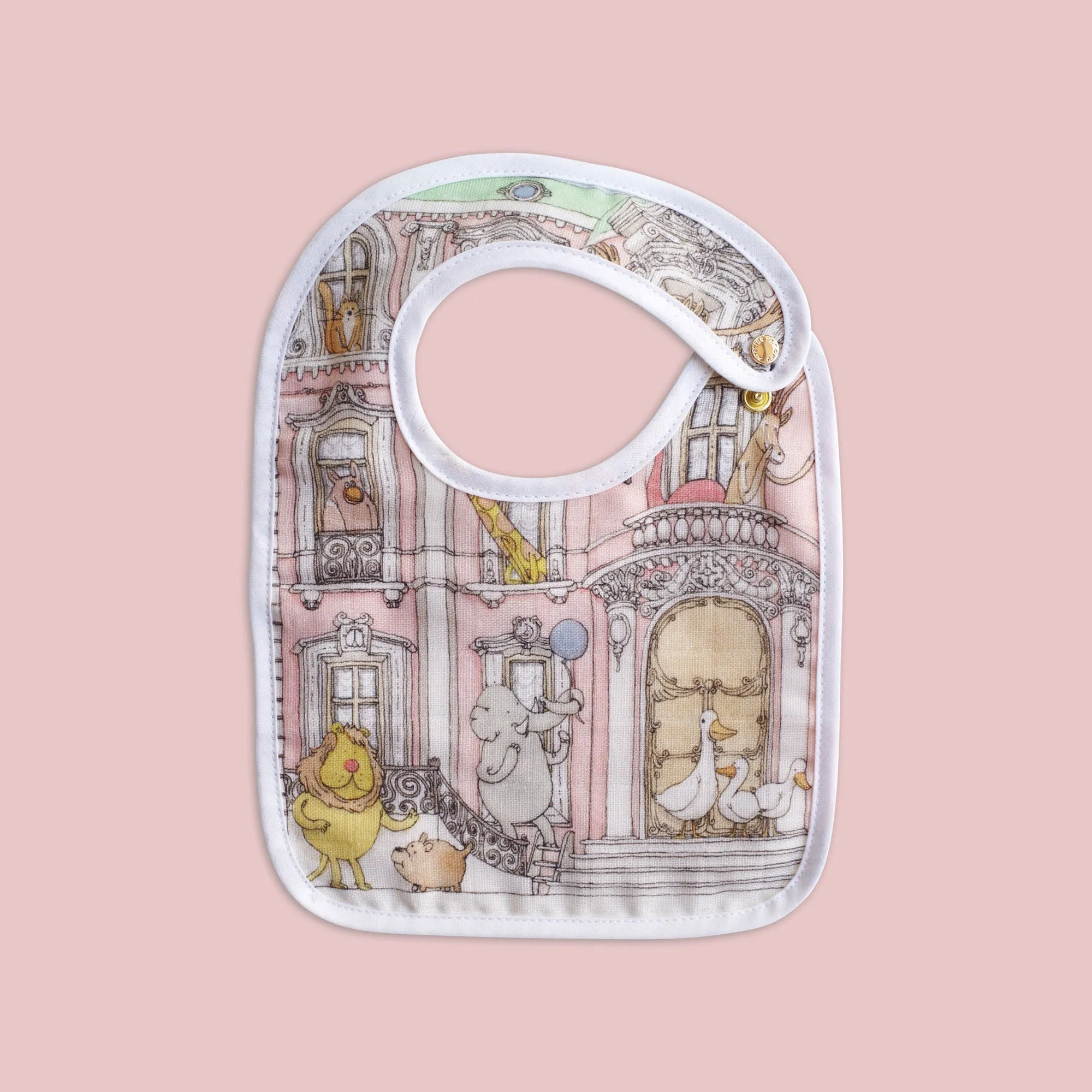 Atelier Choux Small Bib Monceau Mansion Gold Snaps