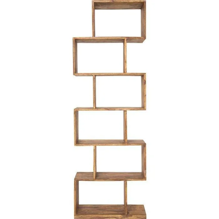 Authentico Zick Zack Brown Sheesham Wood High Shelf