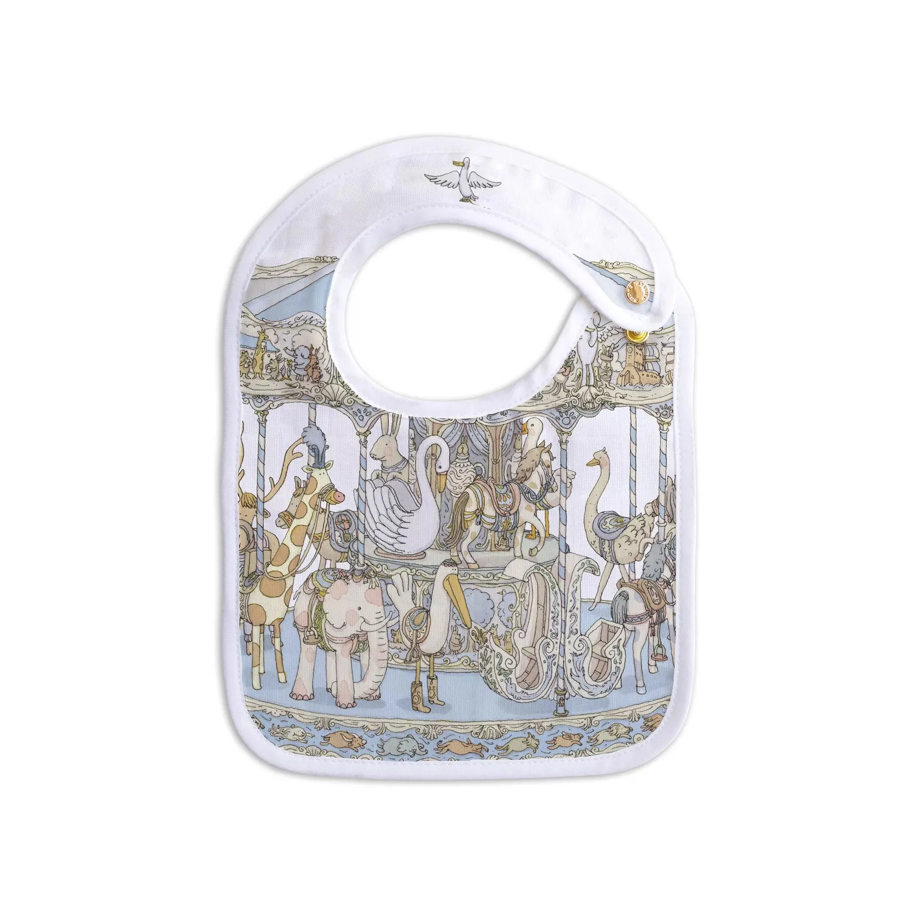 Baby Bib -  Carousel Blue