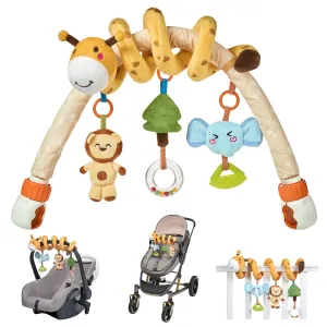 Baby stroller arch toy giraffe elephant lion portable baby mobile for bassinet car seat crib, travel activity arch toy for babies Infants 0 Month 