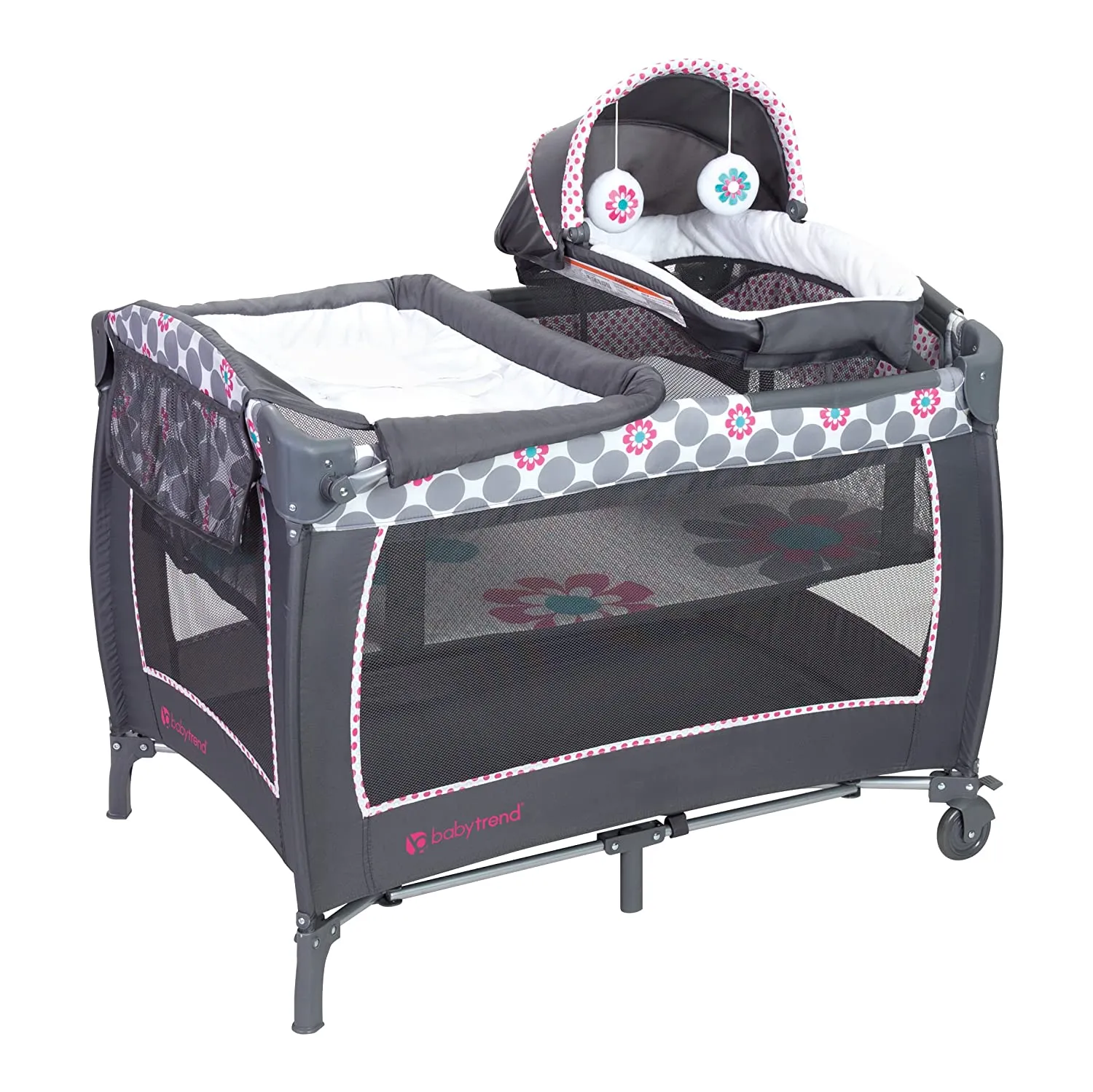 Baby Trend Lil Snooze Deluxe 2 Nursery Center with Changing Table, Daisy Dots