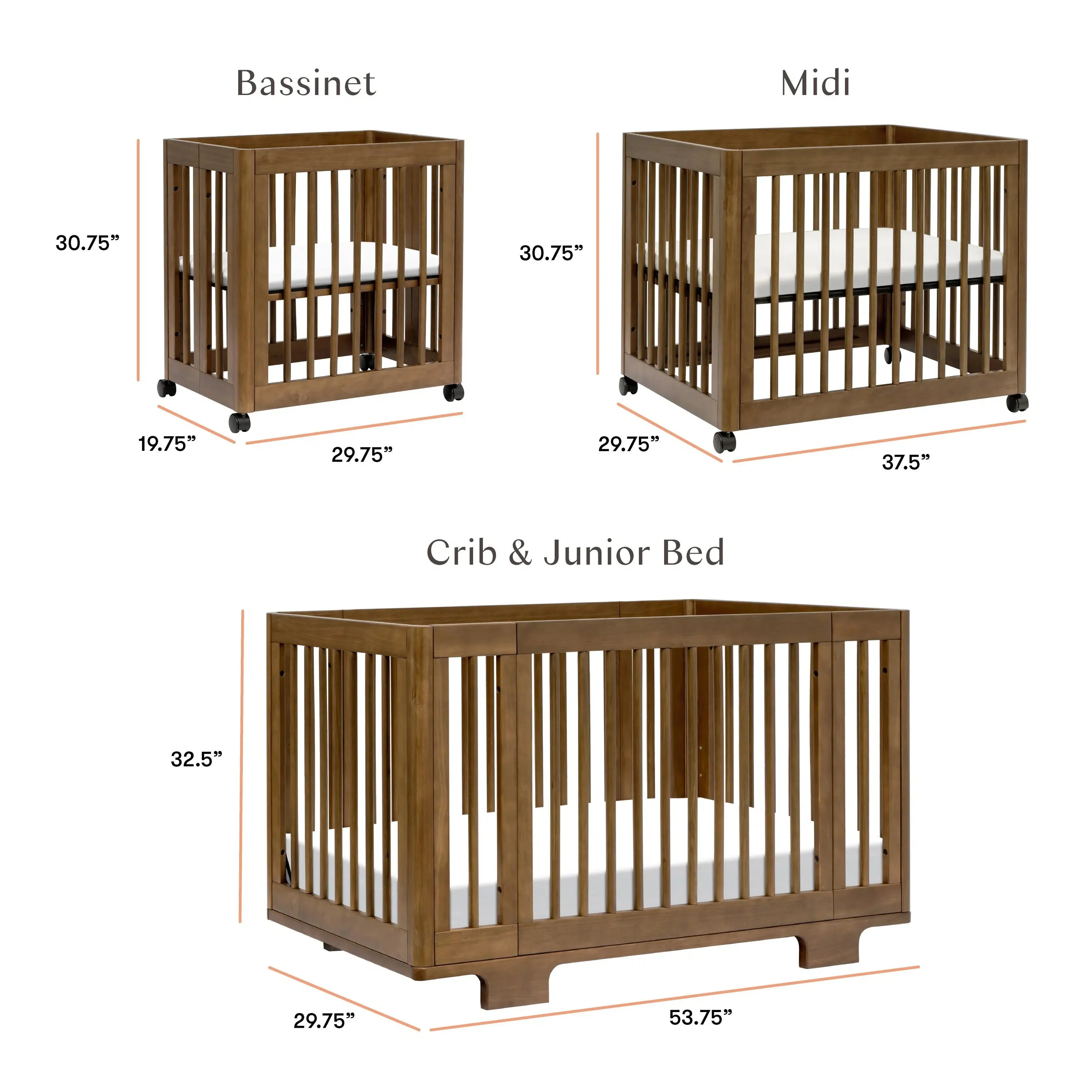 Babyletto - Yuzu Convertible Crib - Natural Walnut