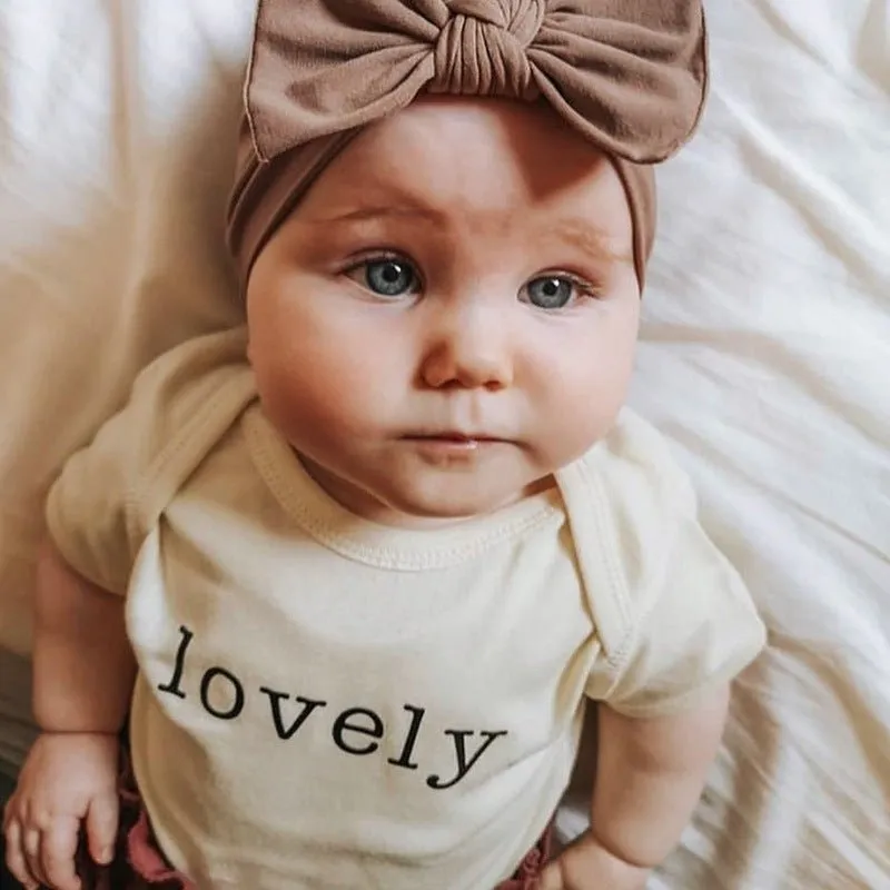 Baby's Letter Print White Short-sleeve Romper