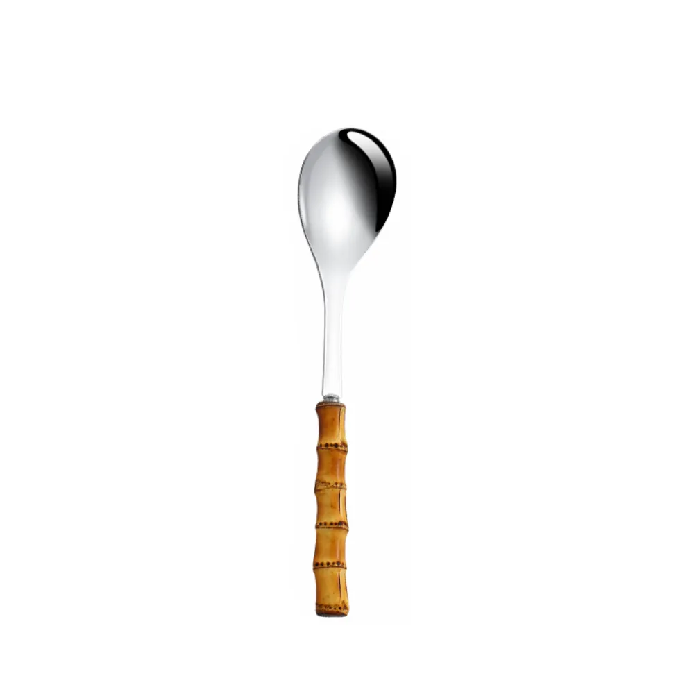 Bamboo Handle Large Salad Serving Spoon Set