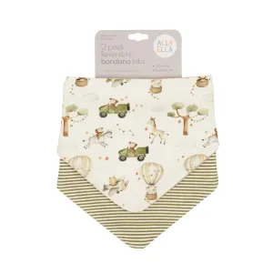 Bandana Bibs 2pk - Monkey Carnival